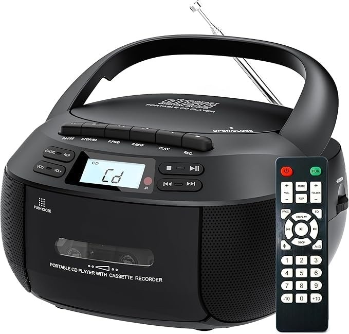 Mini System Retrô com CD, Cassete e Bluetooth: Reviva suas Memórias Musicais!