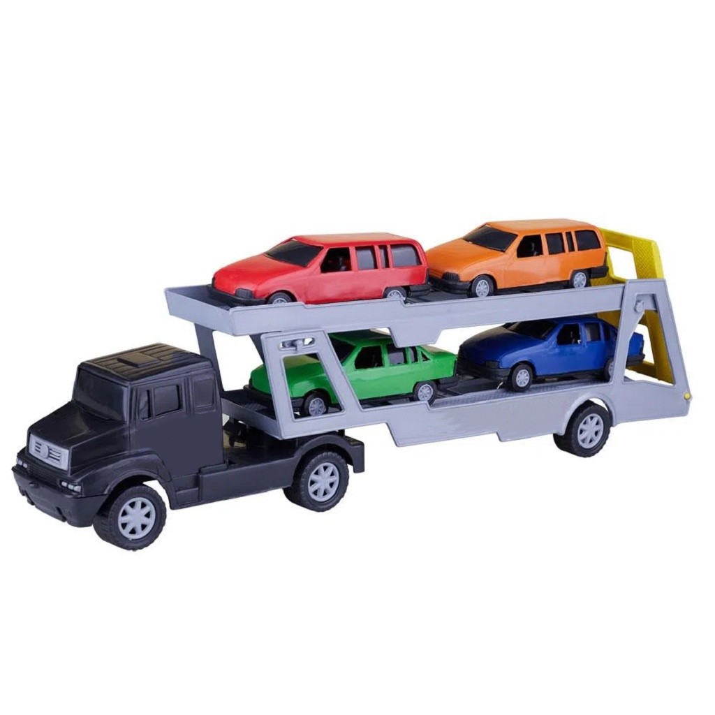 Cegonheira de Brinquedo: Aventura com 4 Mini Trucks!