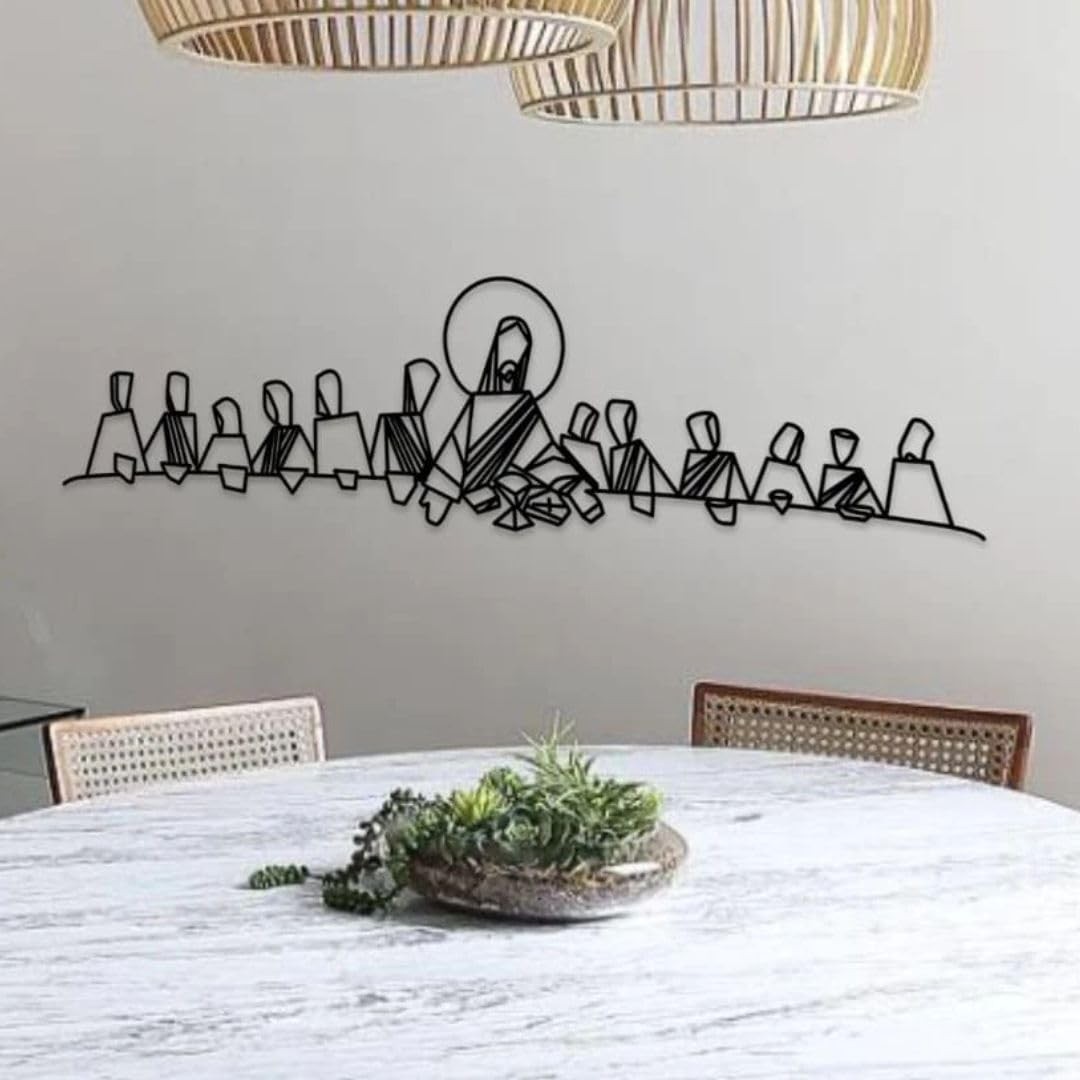 Quadro Santa Ceia Moderna em MDF – Arte Inspiradora para Sala de Jantar