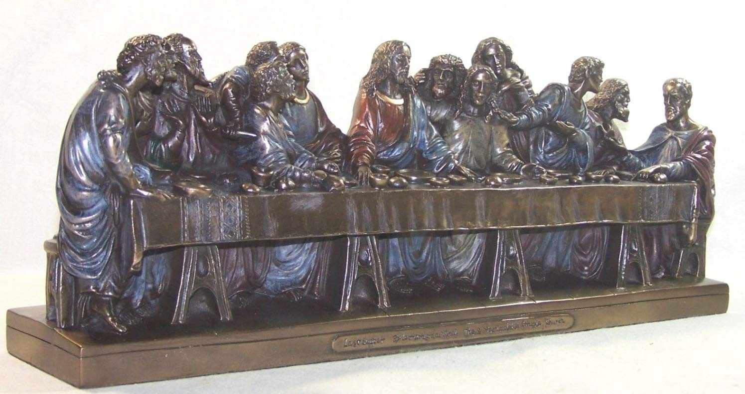 Estátua de Bronze da Última Ceia 35 cm - Réplica de Leonardo Da Vinci para Decoração e Presente