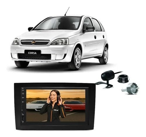 Central Multimídia Corsa MP5 Completa: Tela Touch, Bluetooth, Câmera e TV Digital