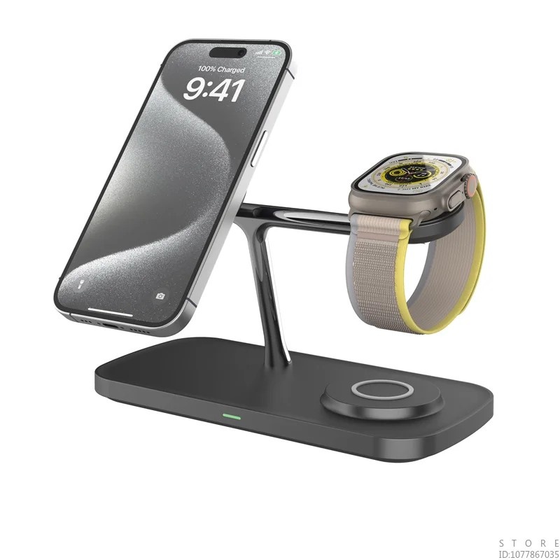 Central de Carga 3 em 1: iPhone, Apple Watch e AirPods