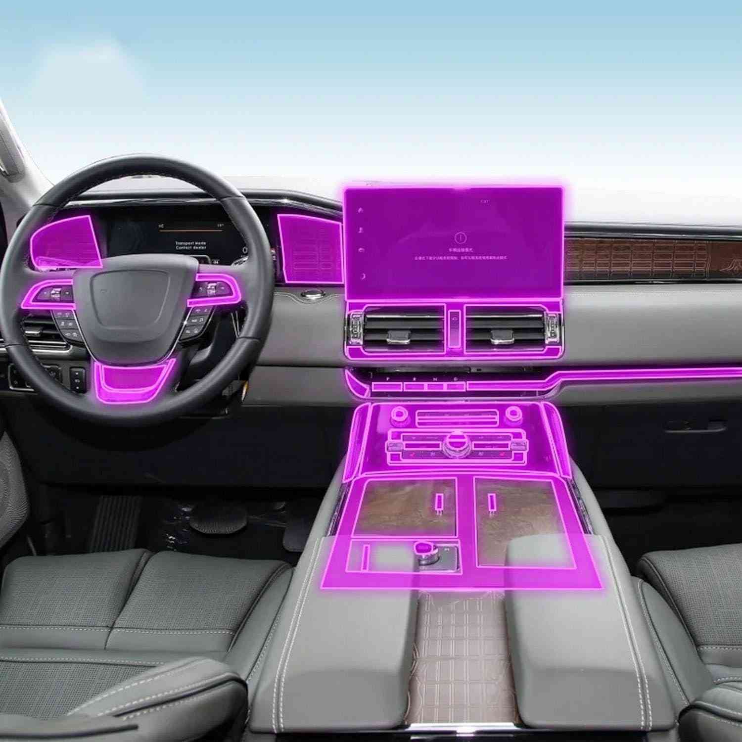 Película Protetora TPU Transparente para Console Central do Lincoln Navigator 2018-2024