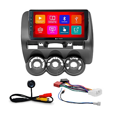 Central Multimídia 9” Fit 2004-2008: Android Auto & CarPlay