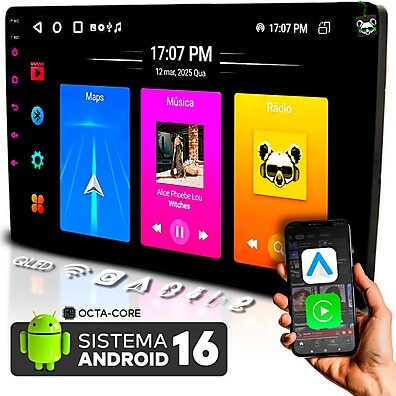 Central Multimídia Android 9” QLED: Conectividade Total!