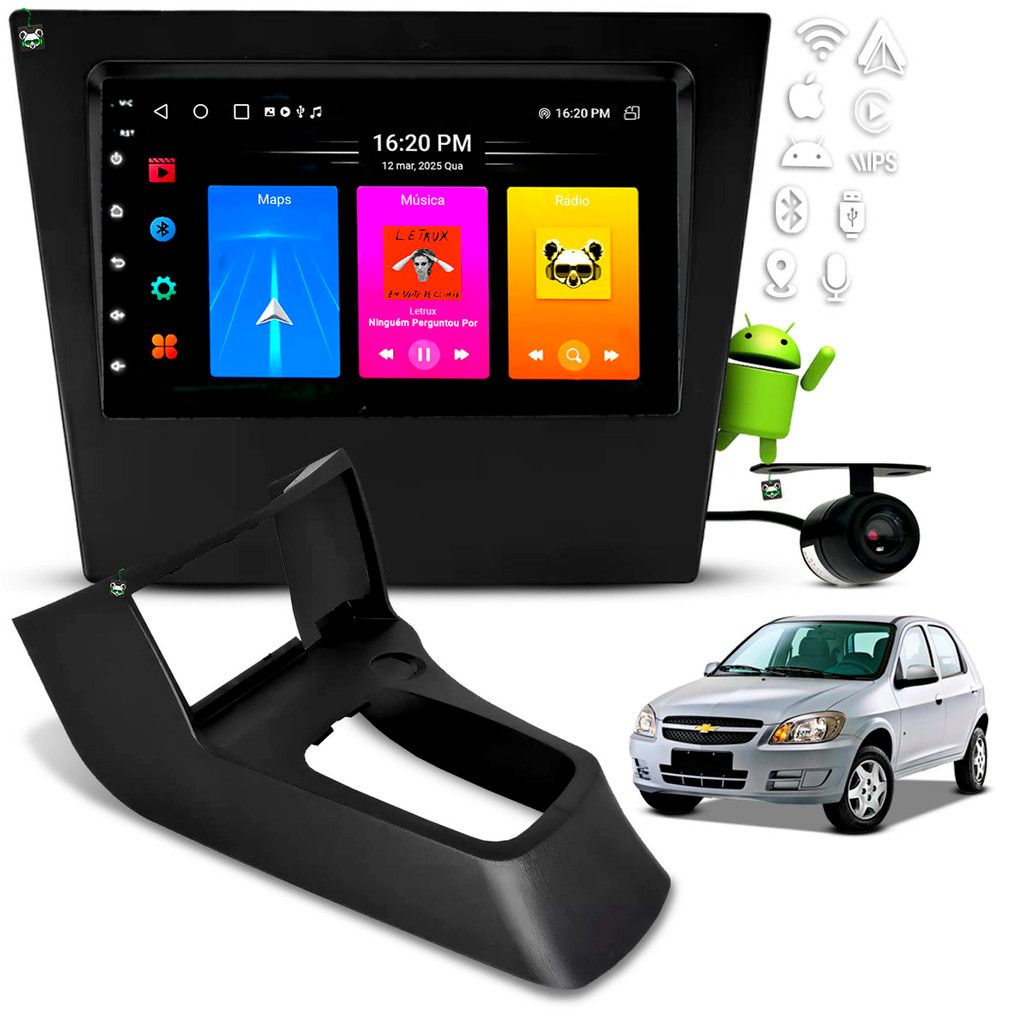 Central Multimídia Android Celta G2: 7" + CarPlay