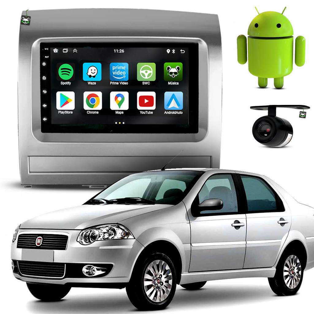 Central Multimídia Android Siena 2008-2012: 7", Tela IPS e Câmera!
