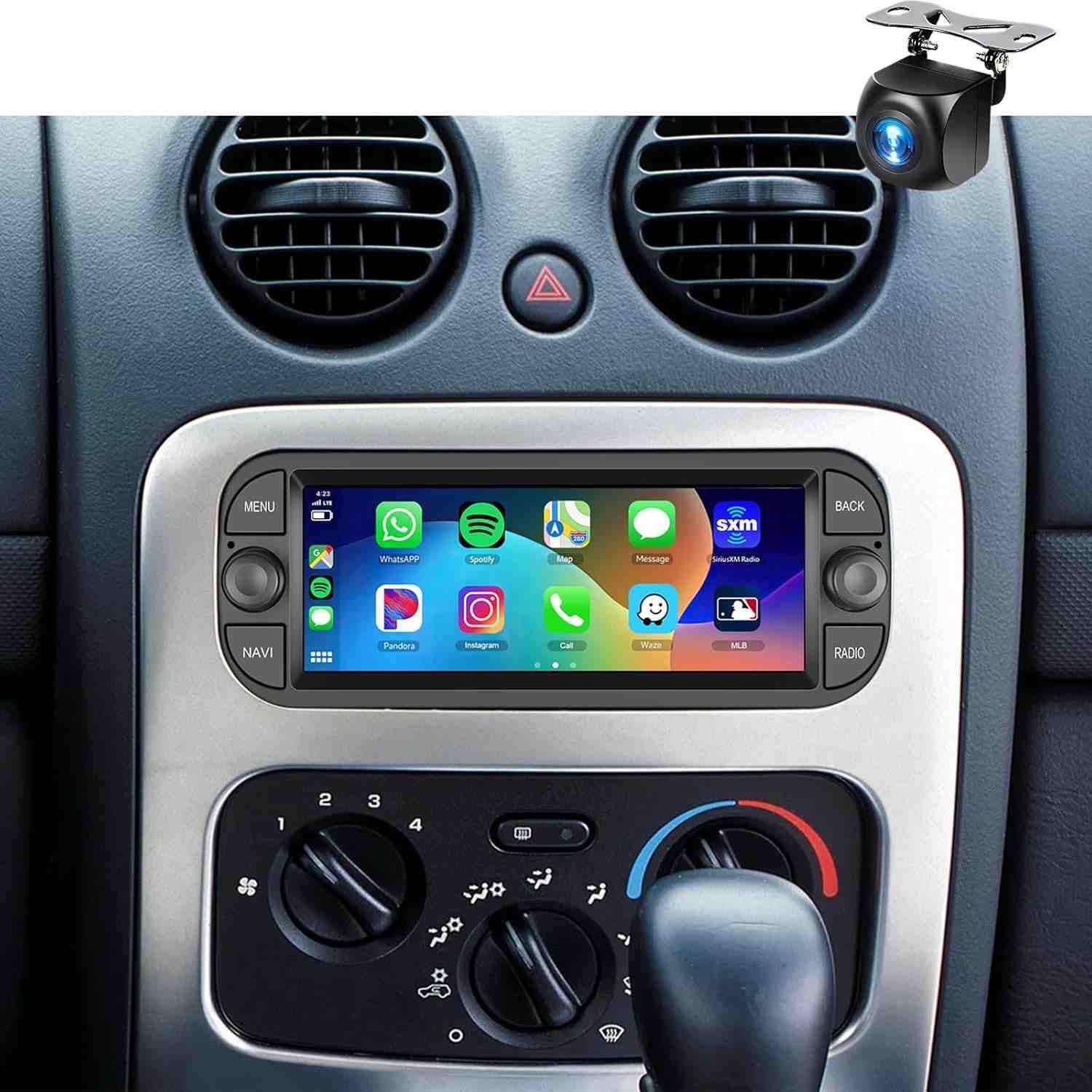 Central Multimídia Android 13 para Dodge Ram 1500/2500/3500 e Jeep Wrangler/Grand Cherokee - Tela IPS 17.4cm com CarPlay e Android Auto Sem Fio