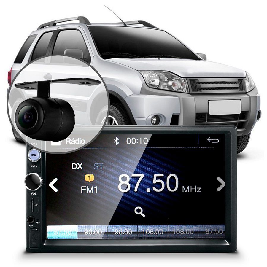 Central Multimídia Ecosport: Android, Câmera e Tela 7"