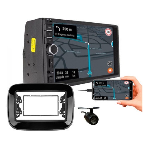 Central Multimídia Fiat Mobi 7" + Câmera de Ré