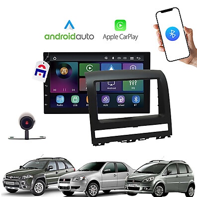 Central Multimídia Fiat Palio/Strada 7" CarPlay/Android Auto
