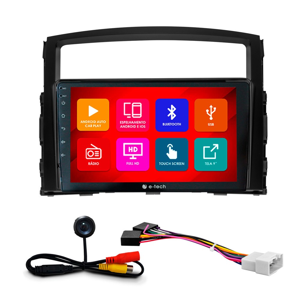Central Multimídia Pajero Full 9" Android Auto CarPlay