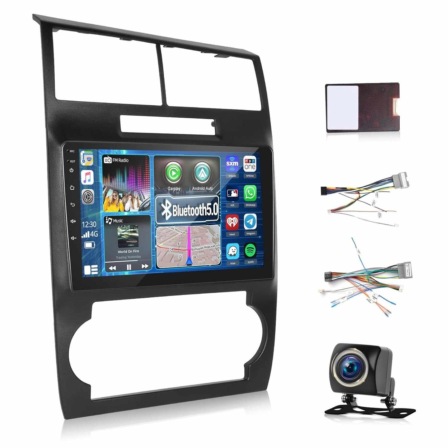 Central Multimídia Android 15 9" IPS para Dodge Charger/Magnum 2005-2007: Carplay Sem Fio, 4GB RAM + 64GB ROM, GPS, 5G