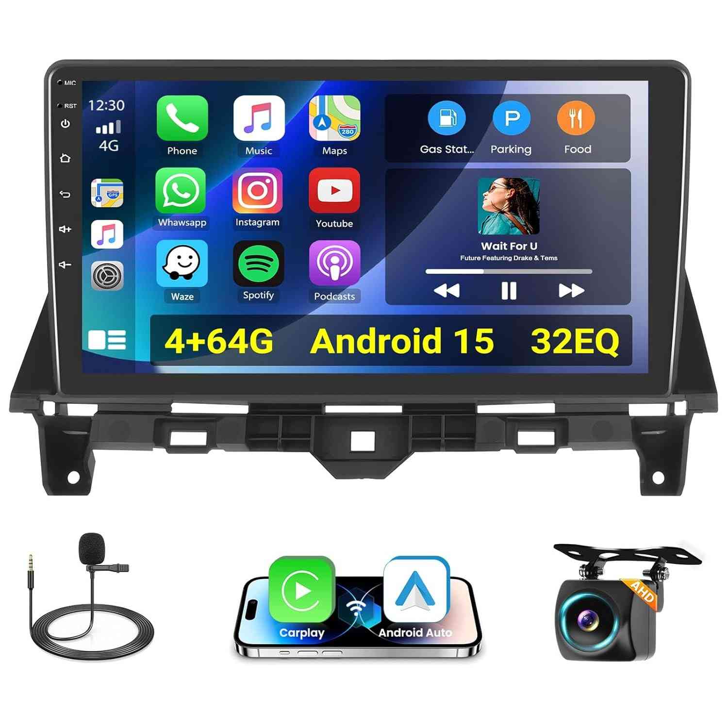 Central Multimídia Android 10.1" para Honda Accord 8ª Geração (2008-2013) com CarPlay/Android Auto Sem Fio e Bluetooth 5.0