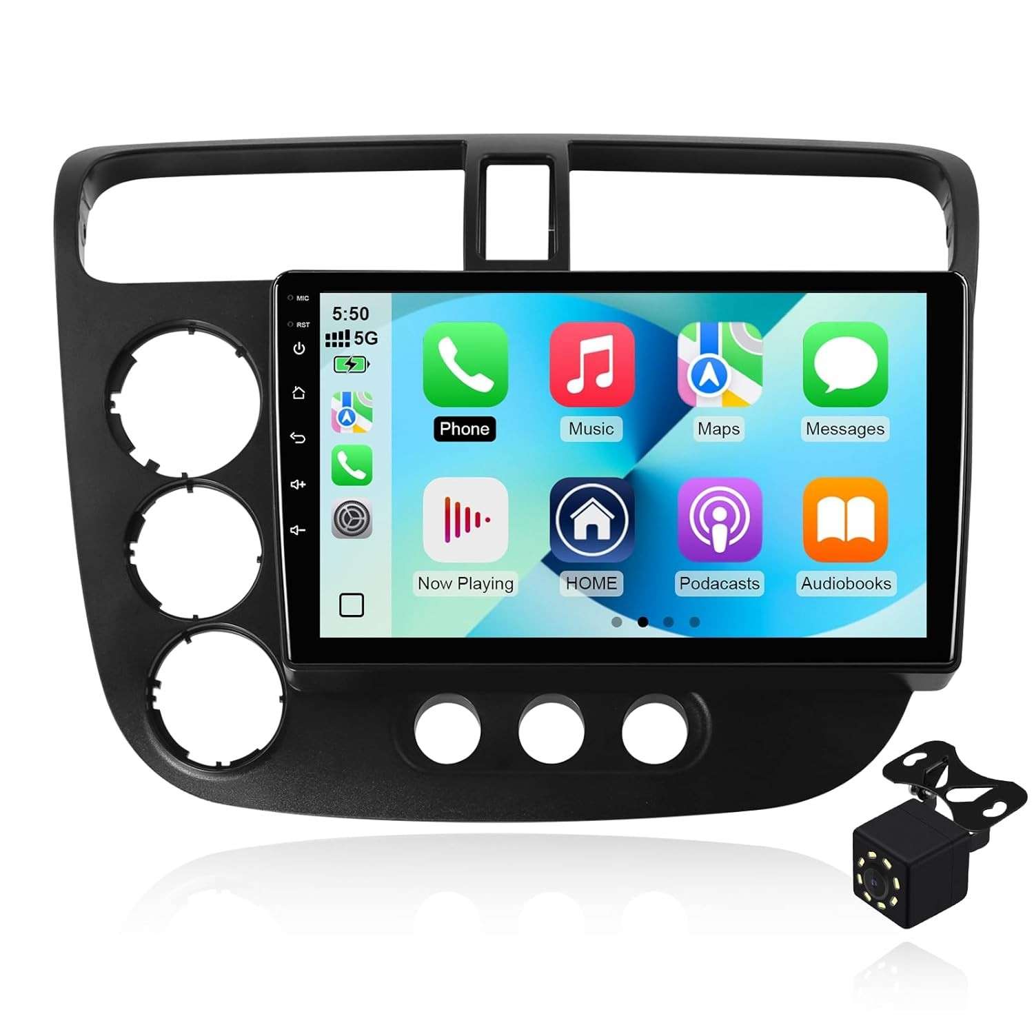 Central Multimídia Android 14 para Honda Civic 2000-2005: Tela 9" IPS, Carplay/Android Auto Sem Fio, GPS, Bluetooth