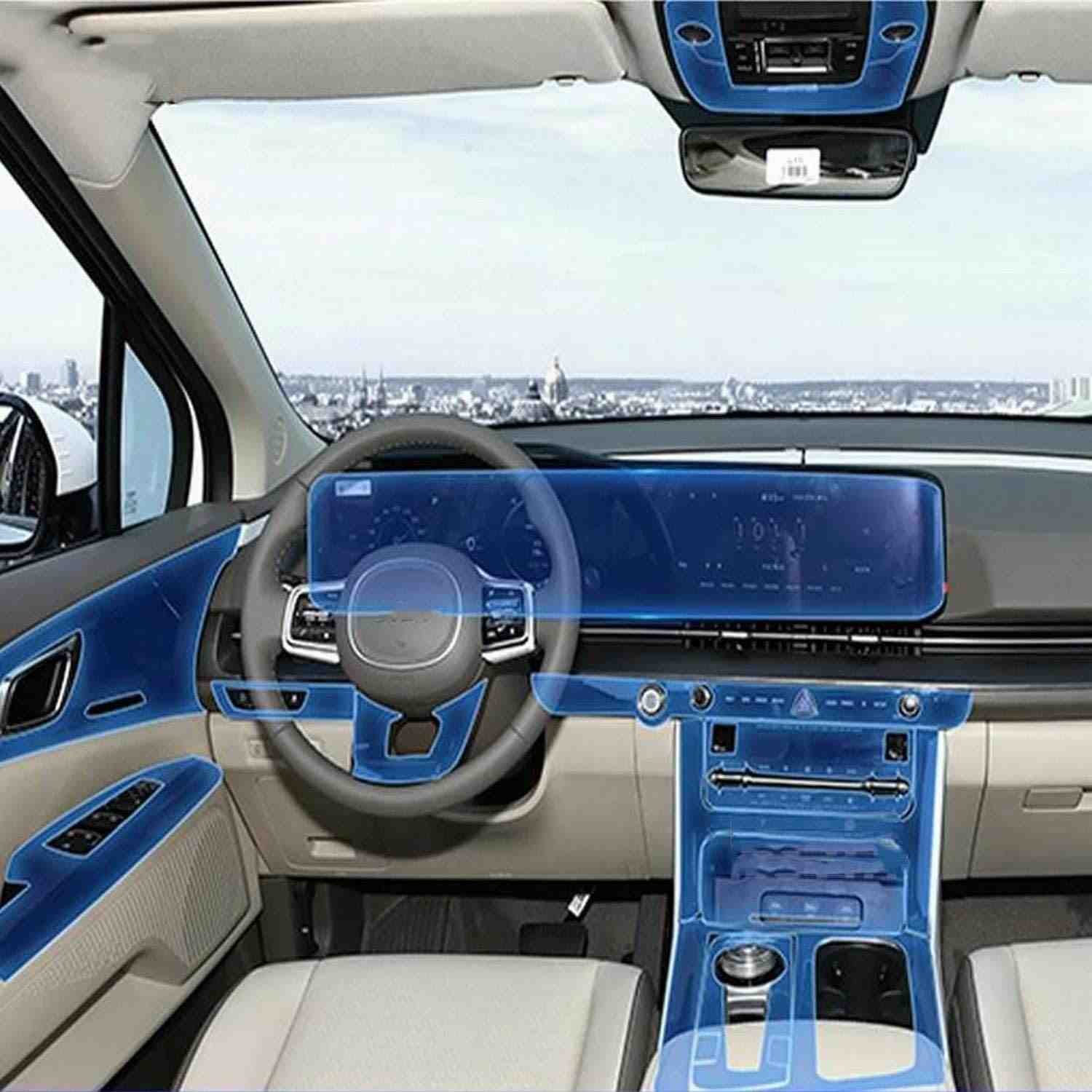 Película Protetora TPU Transparente para Console Central KIA Carnival 2020-2023: Proteção Antiarranhões e Estilo