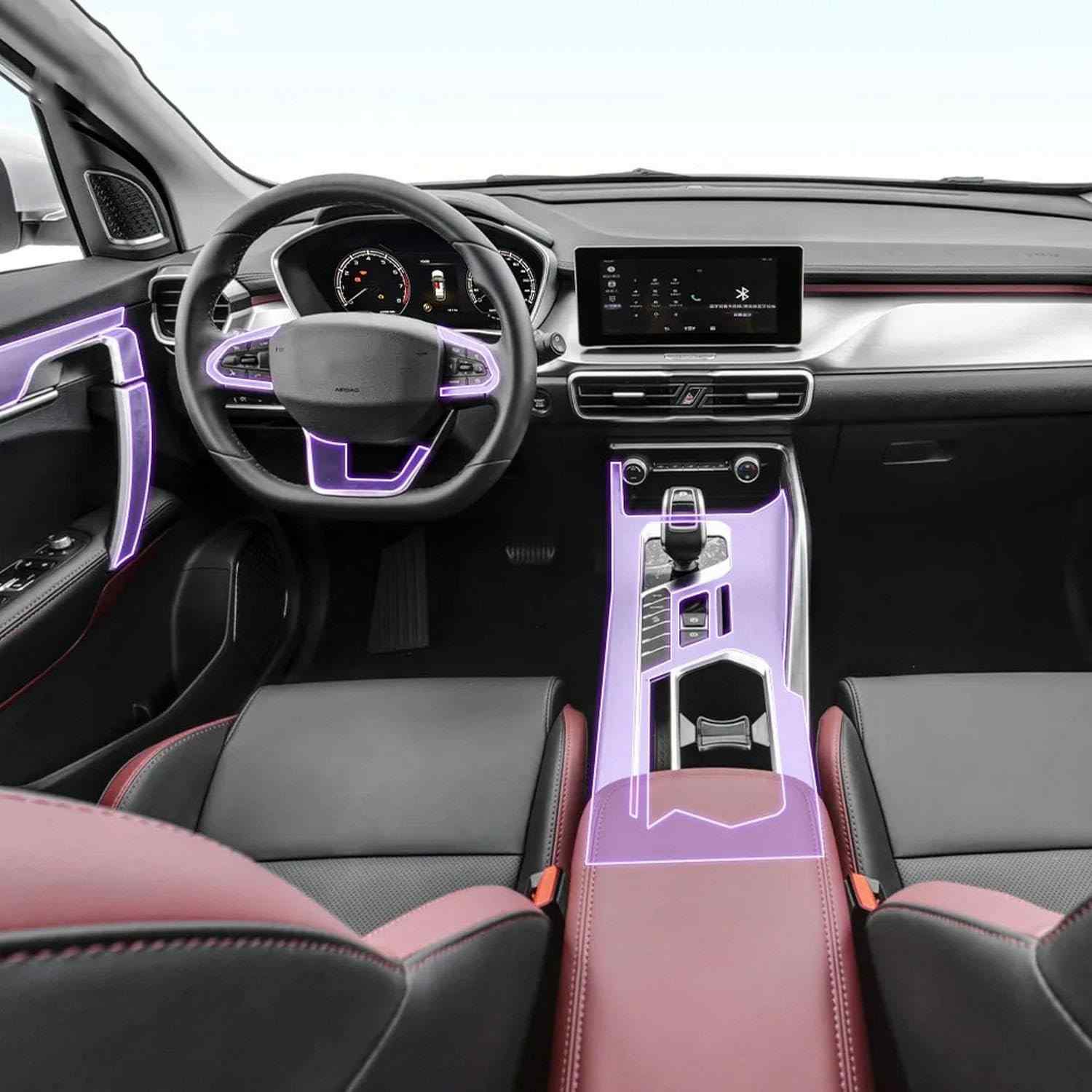 Película Protetora TPU Transparente para Console Central Geely Coolray Escape SX11 2019-2021