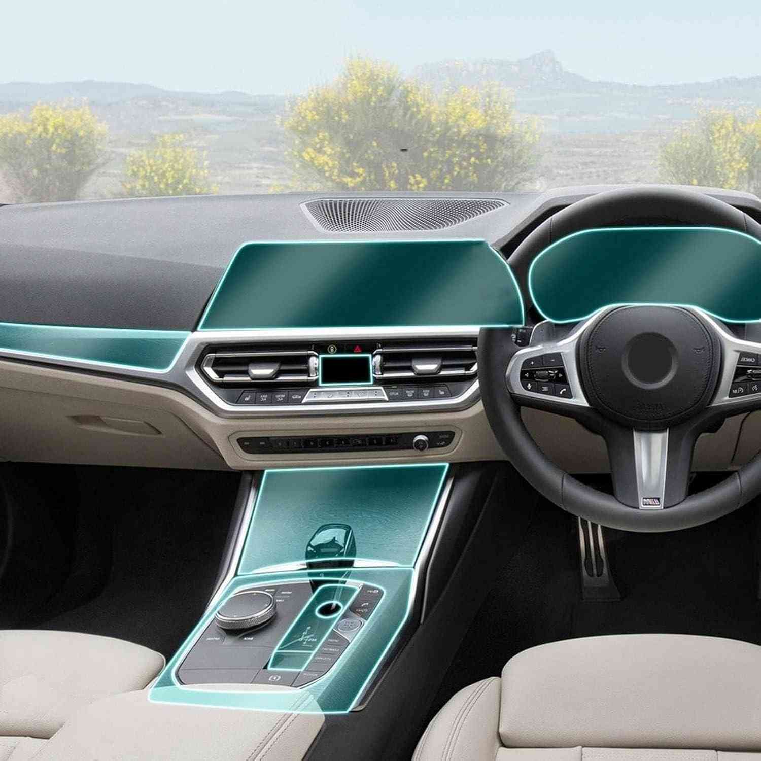 Película Protetora TPU para Console Central BMW Série 3 G20 (2019-2020) - Proteção Crystal Clear