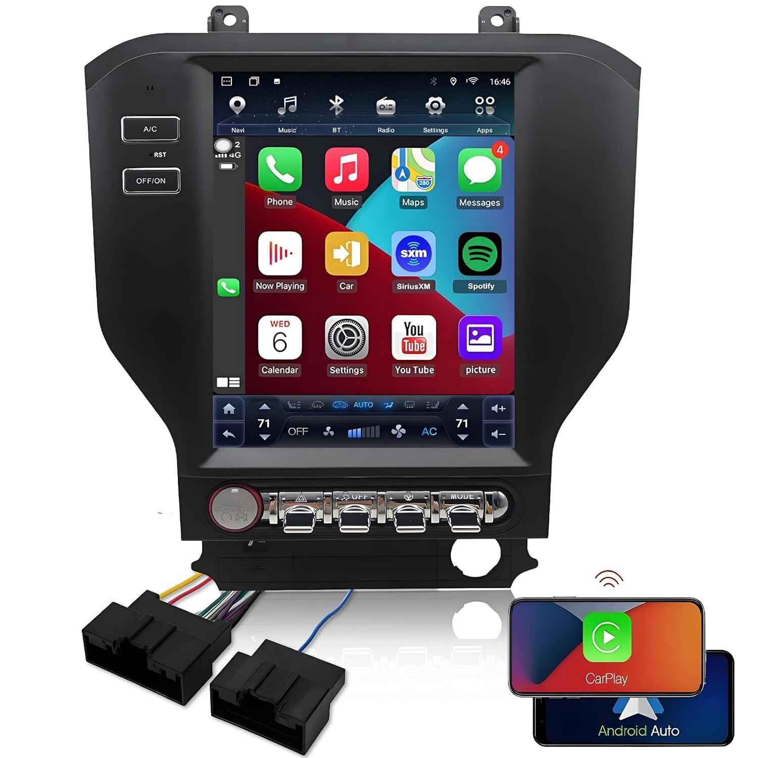 Upgrade Central Multimídia Ford Mustang 2015-2023: Tela 9.7" Android, Carplay, Android Auto e Mais!
