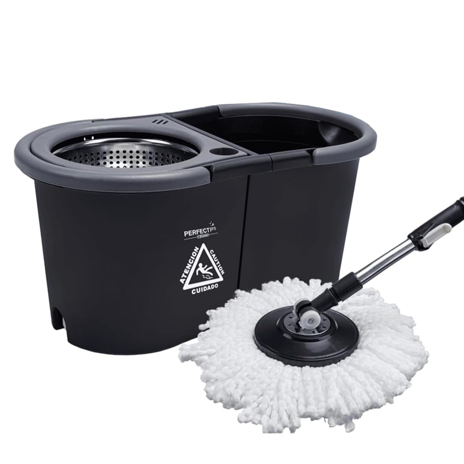 Mop Giratório Safe Pro com Centrífuga 360° e Refil de Microfibra - Limpeza Profissional em Todos os Pisos