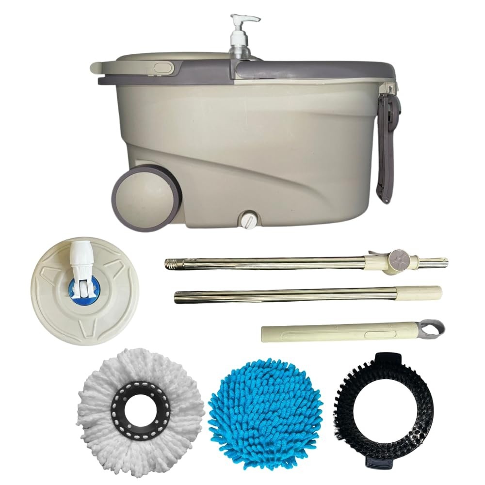 Mop Giratório 15L com Centrífuga 360° - Sistema Profissional para Limpeza Eficiente em Qualquer Piso