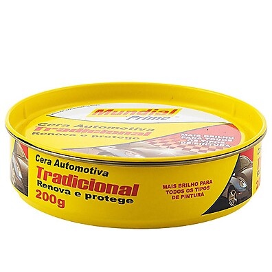Cera Automotiva MUNDIAL PRIME 200g – Brilho e Proteção Duradouros