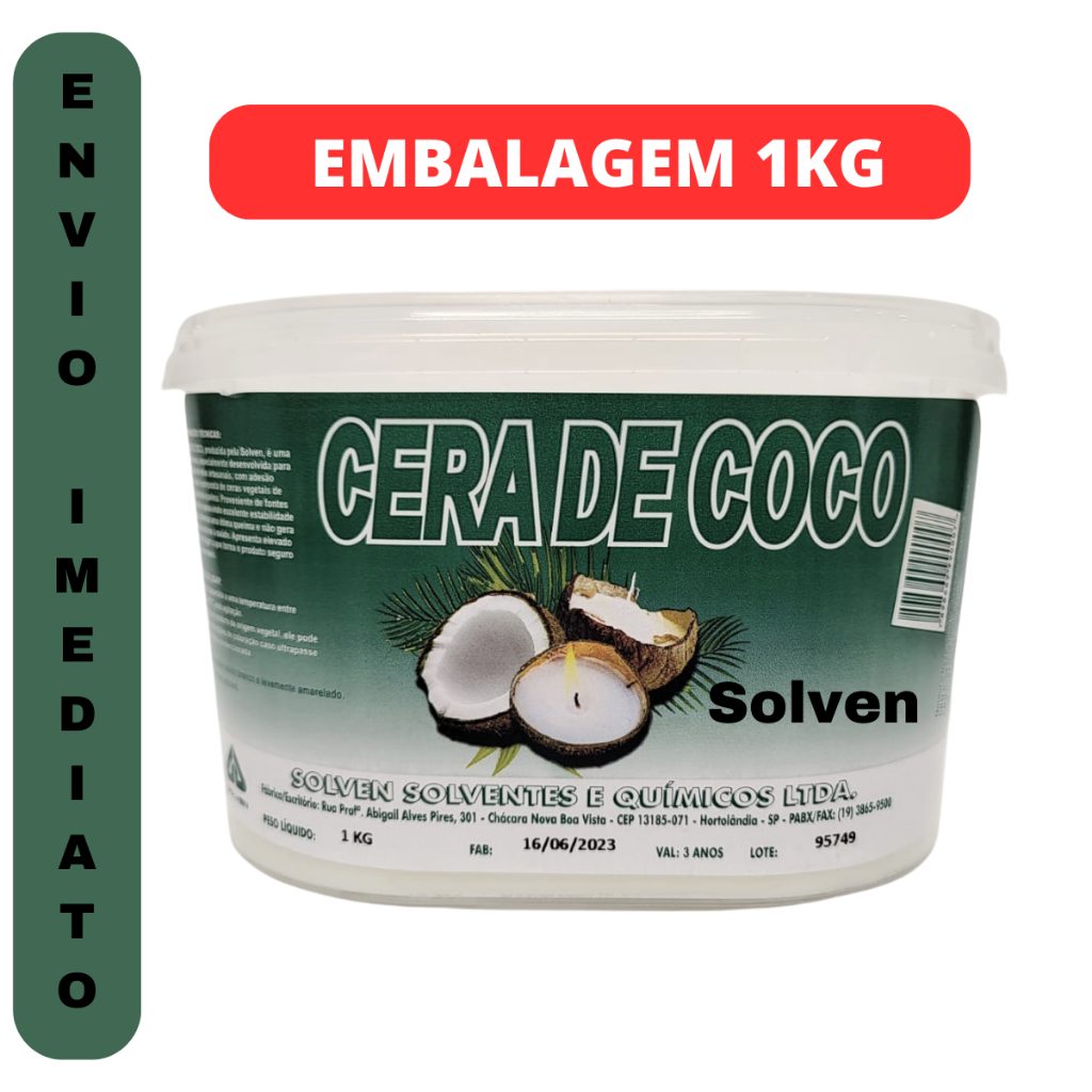Cera de Coco 1kg Solven: Vegana e 100% Natural para Velas