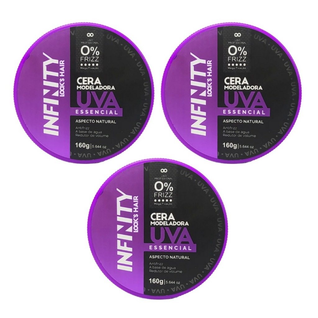 Cera Modeladora Uva Essential 160g Infinity – Alta Fixação e Anti Frizz