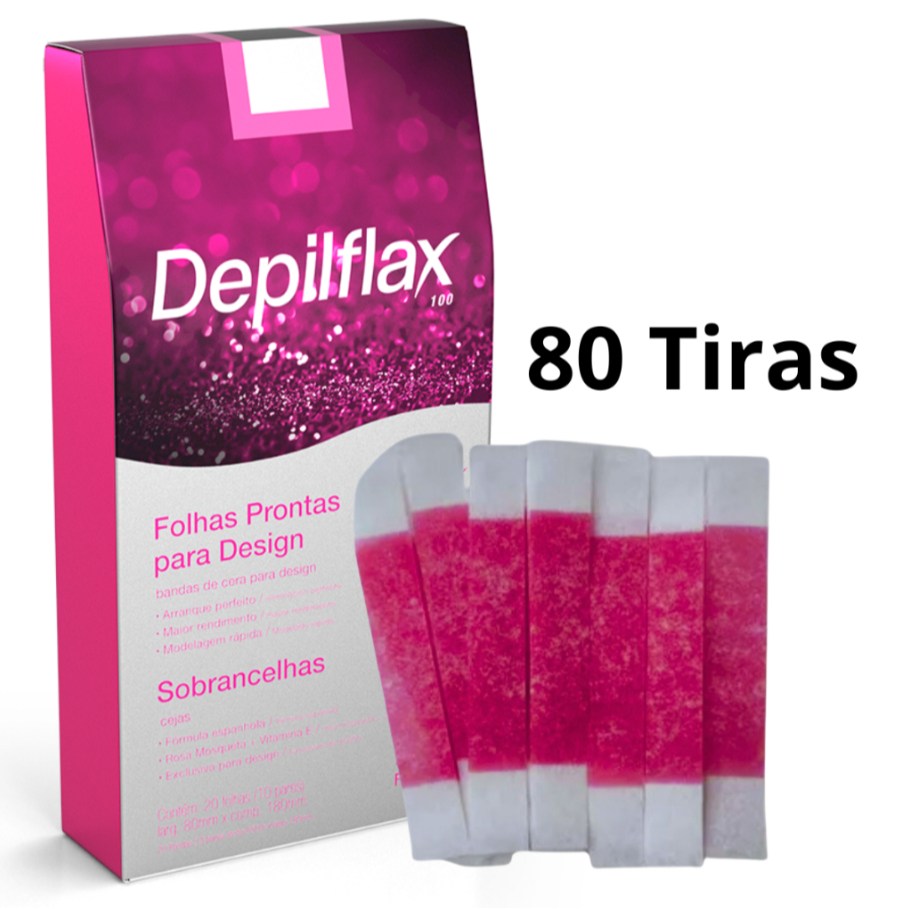 Cera Pronta para Sobrancelhas e Buço Tutti Frutti Depilflax 80 Tiras