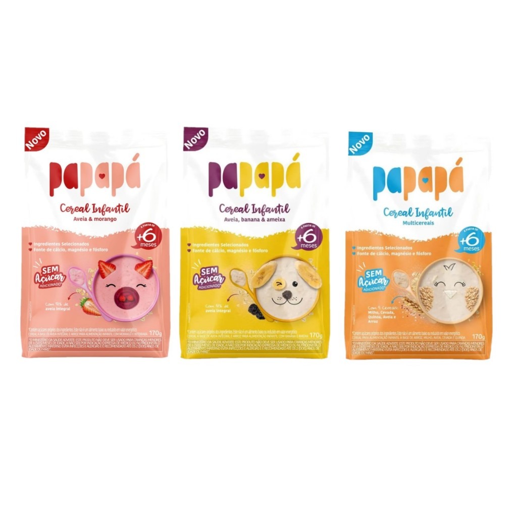 Cereal Papapá +6 Meses: Combo 3 Sabores 170g