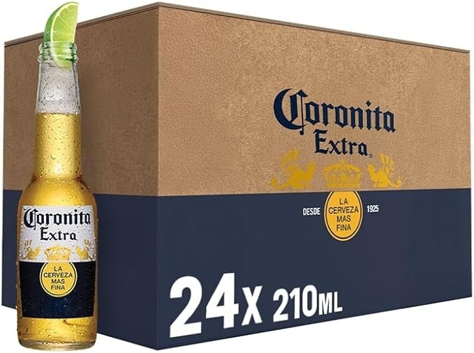 Pack Cerveja Coronita Pilsen, 210ml, Long Neck, Caixa 24 unidades