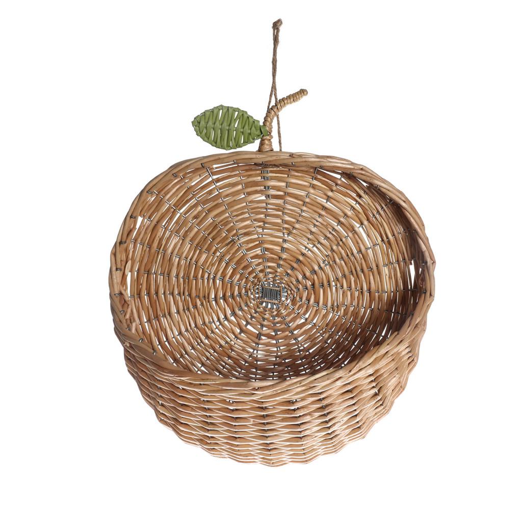 Cesto Organizador de Parede Maçã 30cm Rattan Oikos