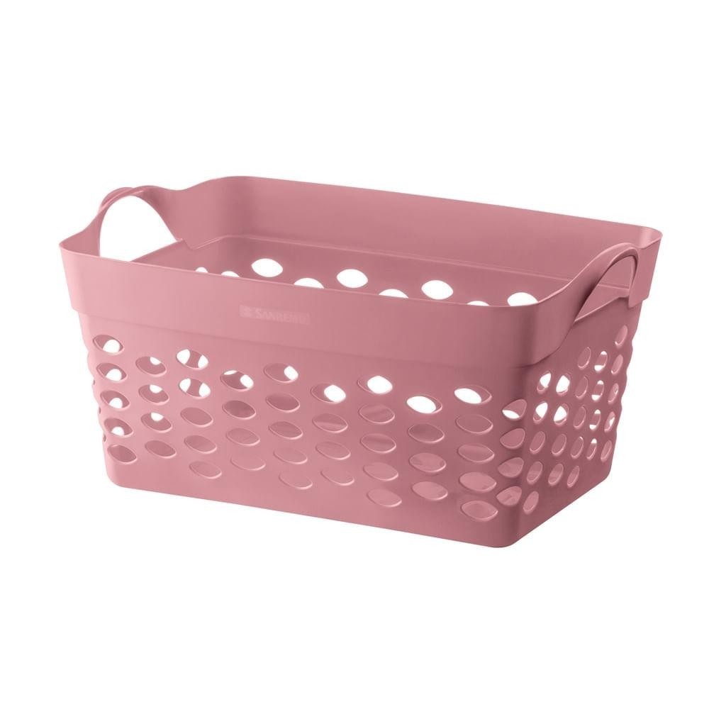 Cesto Organizador Rosa 22L: Organize com Estilo!