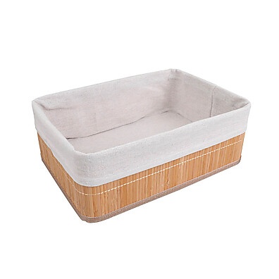 Cesto Retangular de Bambu com Forro 29cm – Oikos
