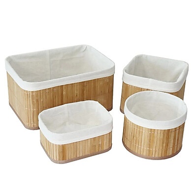 Cestos de Bambu Organizadores: Kit 4 Peças Maxx