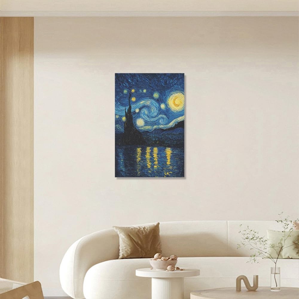 Céu Noturno com Estrelas Cintilantes - Arte de Parede 20x30 cm, Sem Moldura, Decoração Mágica para Ambientes