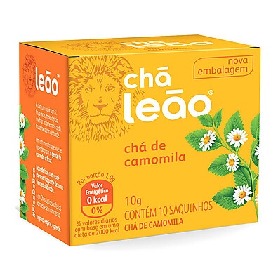 Chá de Camomila Leão Fuze: Relaxamento em 10 Saquinhos
