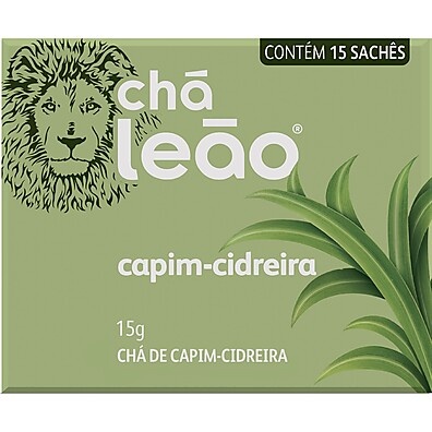 Chá Leão Capim-Cidreira: 15 Sachês de Pura Calma e Sabor
