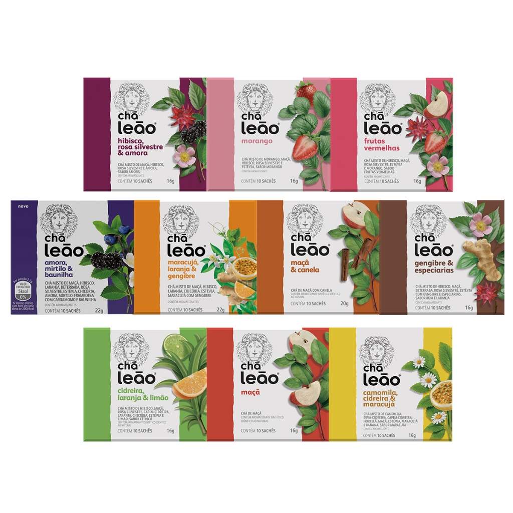 Chá Leão Frutas e Flores: 100 Sachês de Puro Sabor!