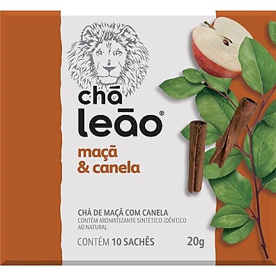 Chá Leão Maçã com Canela: Sabor Premium em 10 Sachês