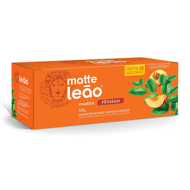 Chá Matte Pêssego Leão: 25 Unidades de Sabor!