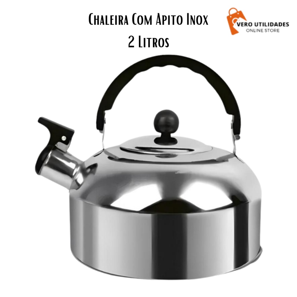 Chaleira de Aço Inox com Apito 2L: Prática e Estilosa para Fogão e Indução