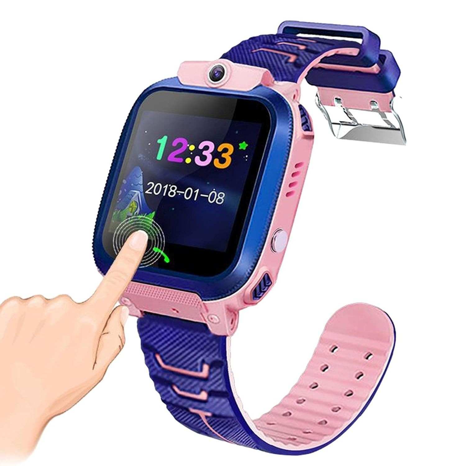 Smartwatch Infantil JMEDIC: Segurança e Diversão com GPS, Câmera e Chamada - Rosa