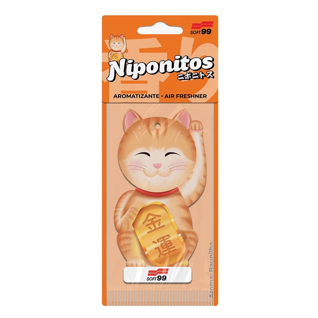 Aromatizante Niponitos Gatinho Maneki Neko: Charme e Frescor Duradouro para Seu Carro!