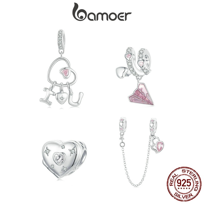 Charme de Prata 925 Coração Bamoer: Elegância para sua Pulseira