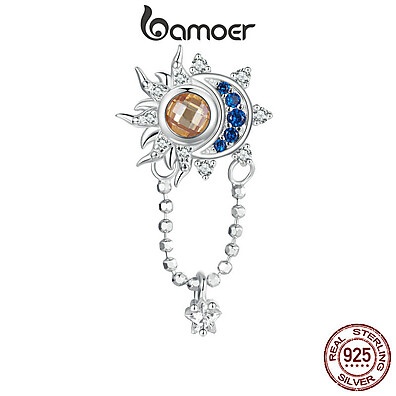Charme Sol e Lua Bamoer: Amor em Prata 925