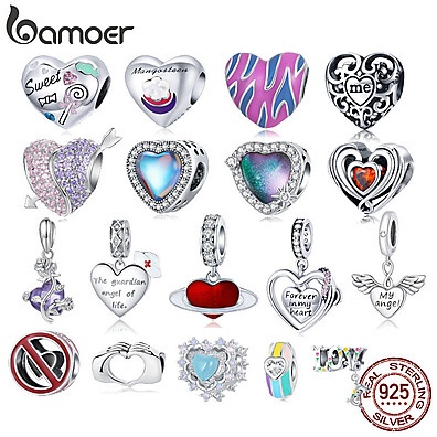 Charms Bamoer Prata 925: Elegância para Casais