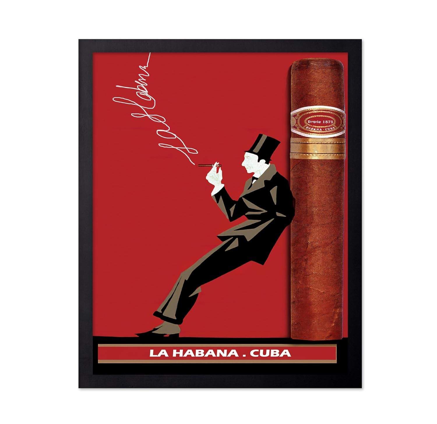 Poster Vintage Charuto Cubano - Arte Retro para Decoração de Bar e Espaços Masculinos