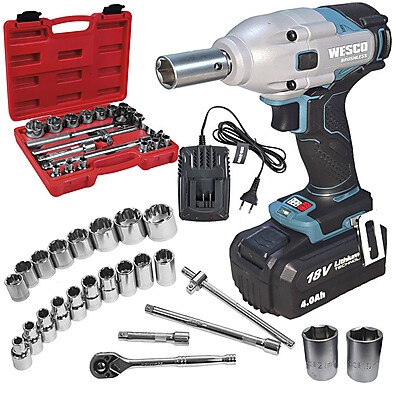 Chave de Impacto 18V Brushless 350Nm: Potência Profissional com 24 Soquetes