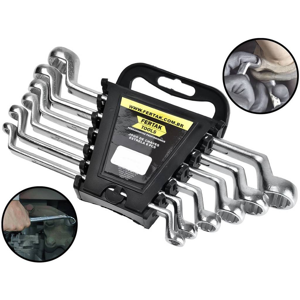 Chave Estrela 6-17mm Fertak: Kit 6 Peças Essencial